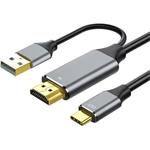 PremiumCord HDMI2.0 to USB-C cable for monitors with USB-C connector, 4K@60Hz,1080p Aluminium 2m