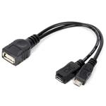 PremiumCord USB redukce kabel USB A/female+Micro USB/female - Micro USB/male OTG