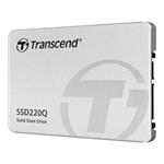 TRANSCEND SSD220Q 1TB SSD disk 2.5'' SATA III 6Gb/s, QLC, Aluminium casing, 550MB/s R, 500MB/s W, stříbrný
