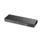Zyxel GS1920-24v2, 28 Port Smart Managed Switch 24x Gigabit Copper and 4x Gigabit dual pers., hybrid mode, standalone o